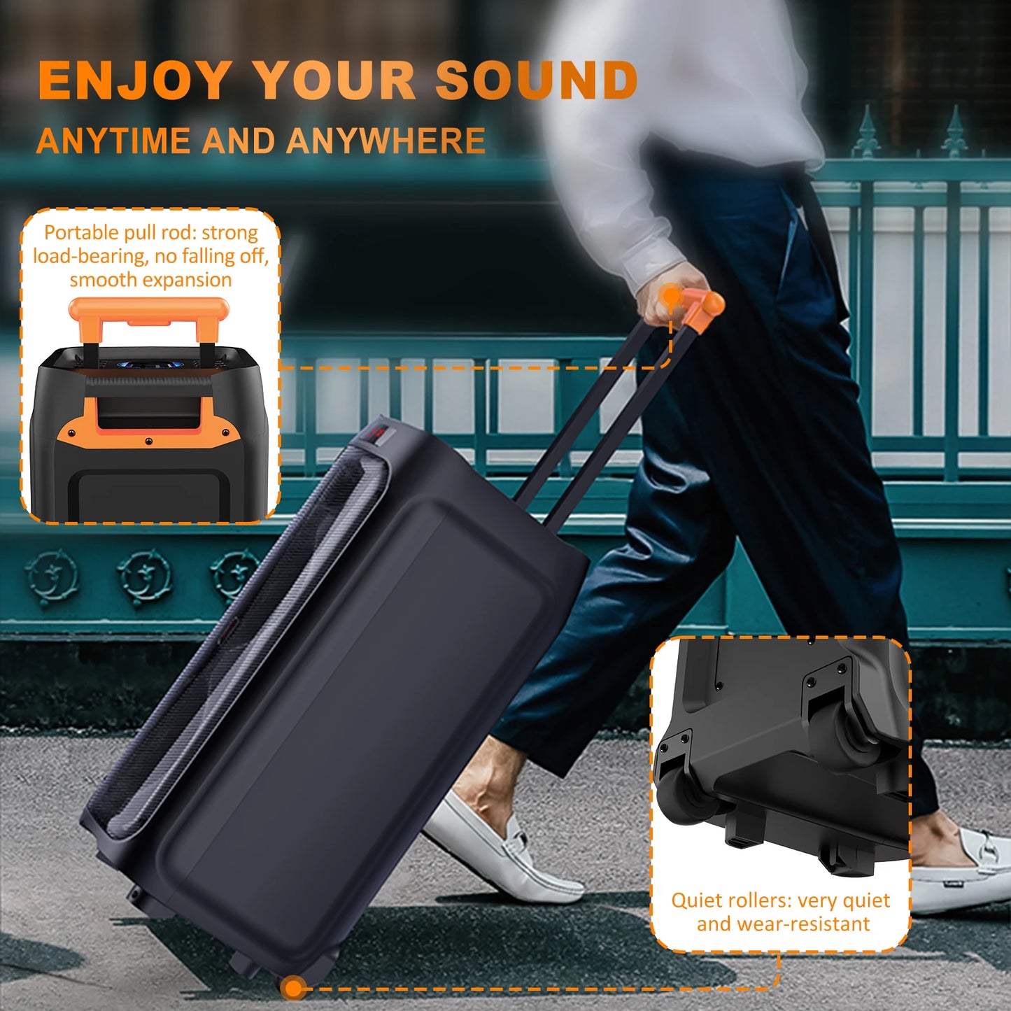 FanFun Karaoke Machine Bluetooth Speaker With Wireless Mics
