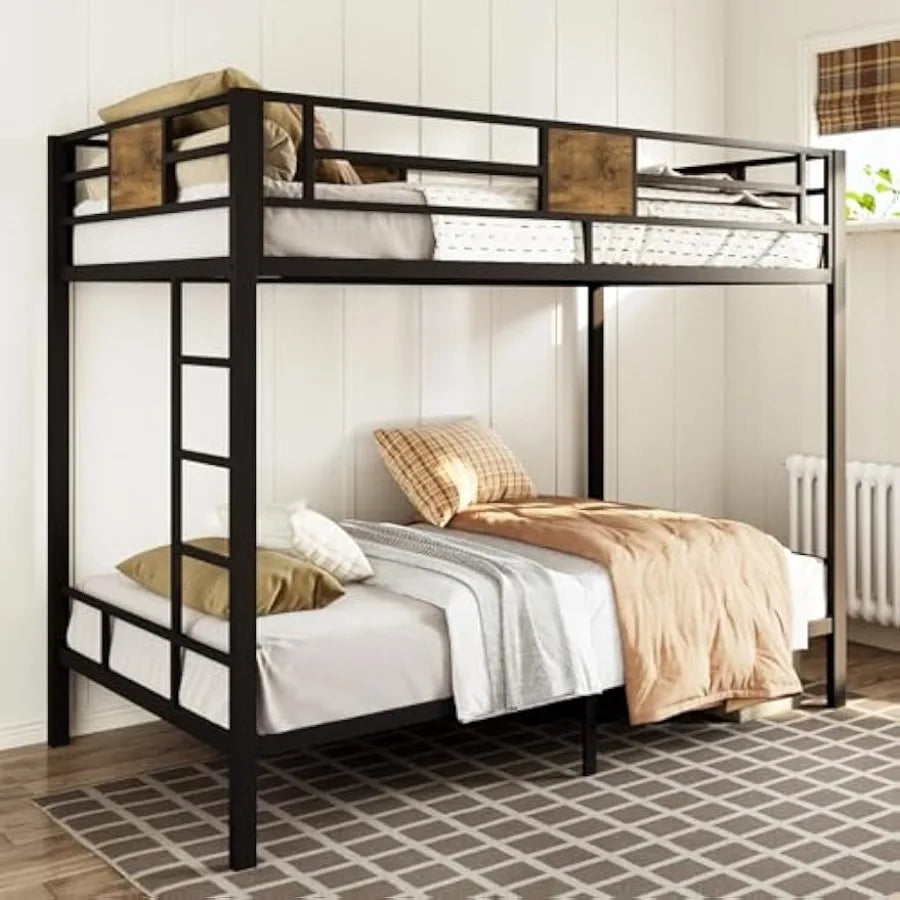 Allewie Twin Over Twin Bunk Bed With Rustic Accents