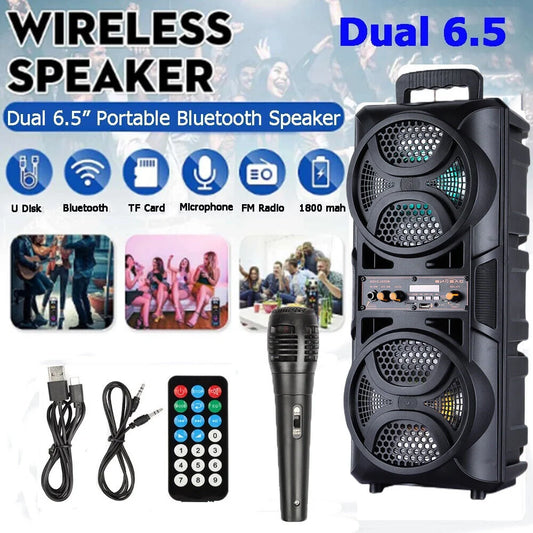 CURUK 3000W Portable Bluetooth Speaker System Karaoke
