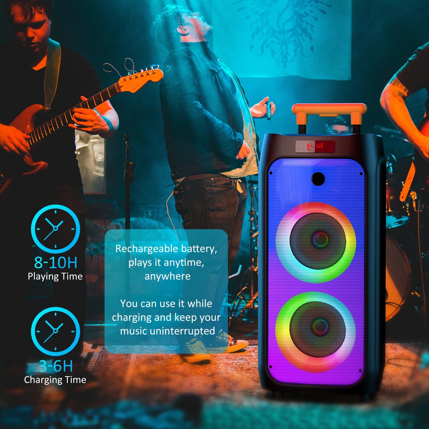 FanFun Karaoke Machine Bluetooth Speaker With Wireless Mics