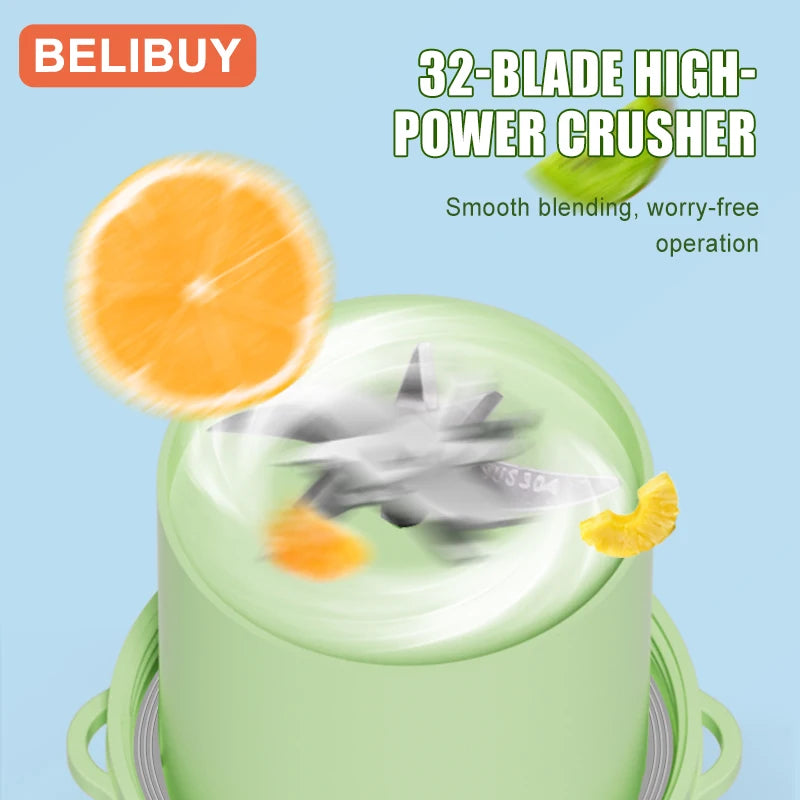 Portable USB Juicer Cup With Six Blades Stainless Steel