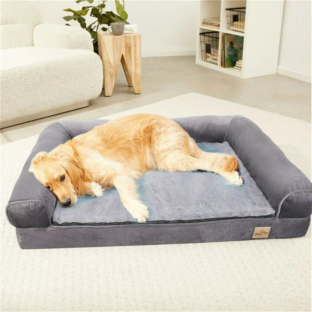 BINGOPAWCN Orthopedic Dog Bed With Bolster And Washable Cover
