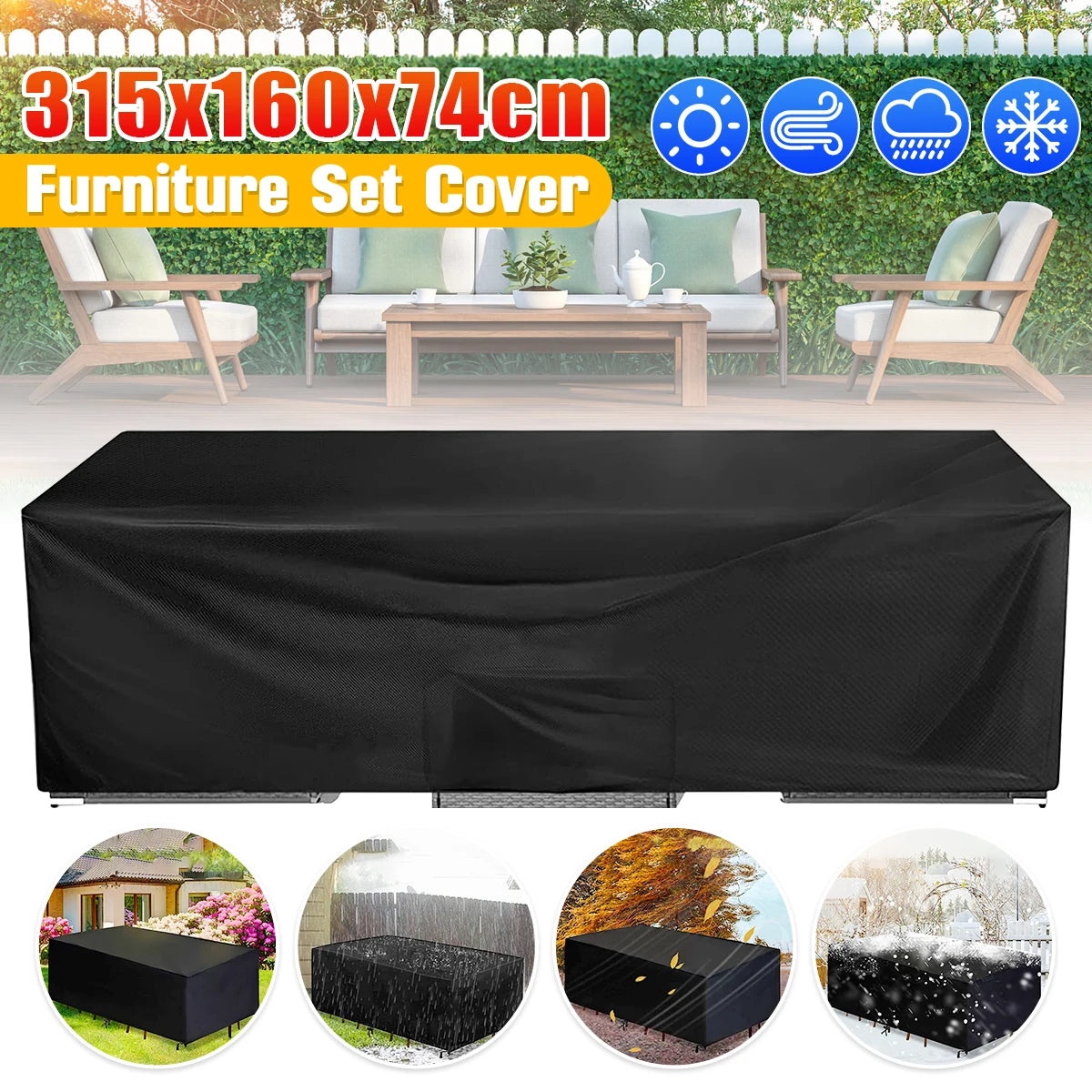 All Weather 210D Patio Cover For Tables And Chairs Outdoor