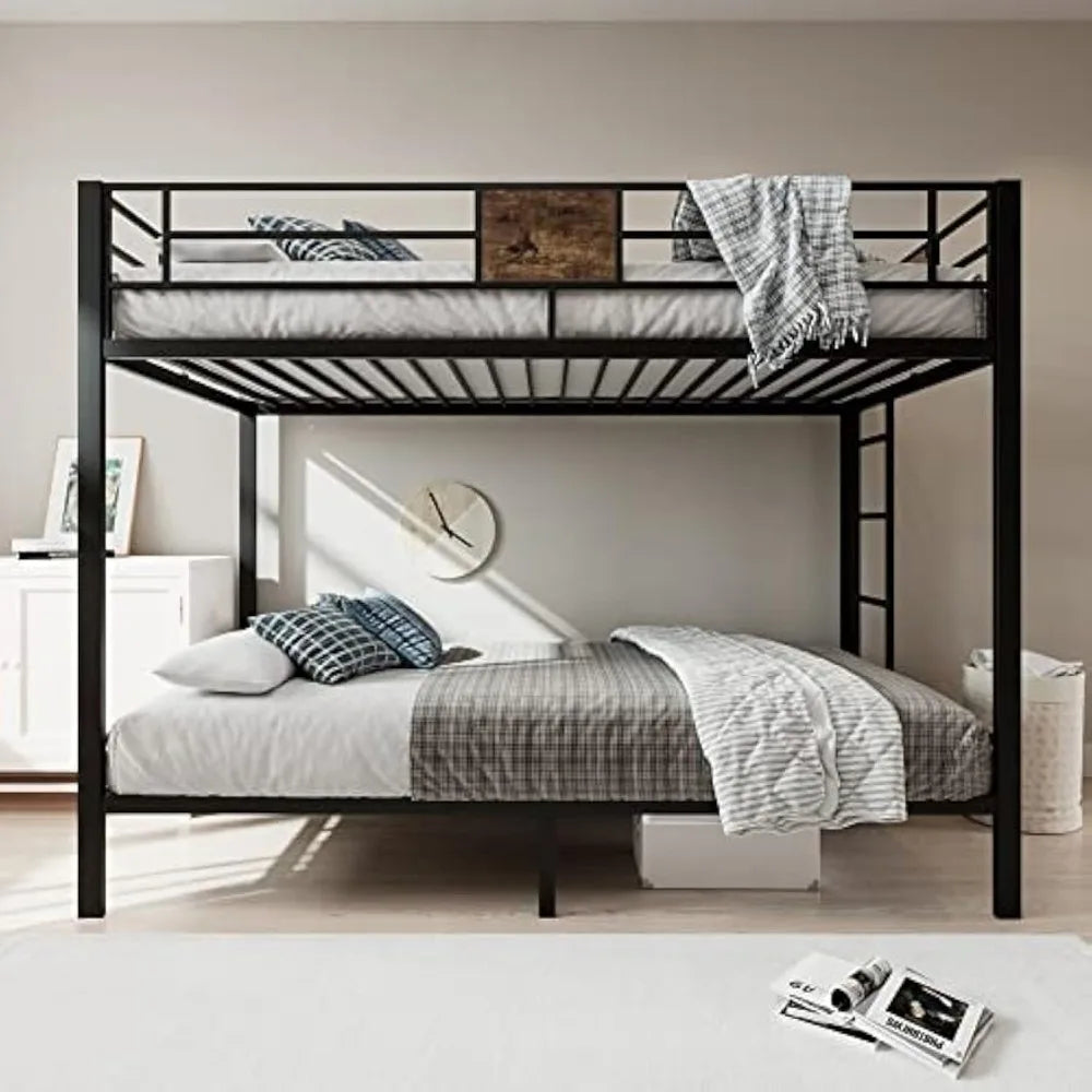MUTICOR Twin Over Twin Bunk Bed Metal Frame With Stairs