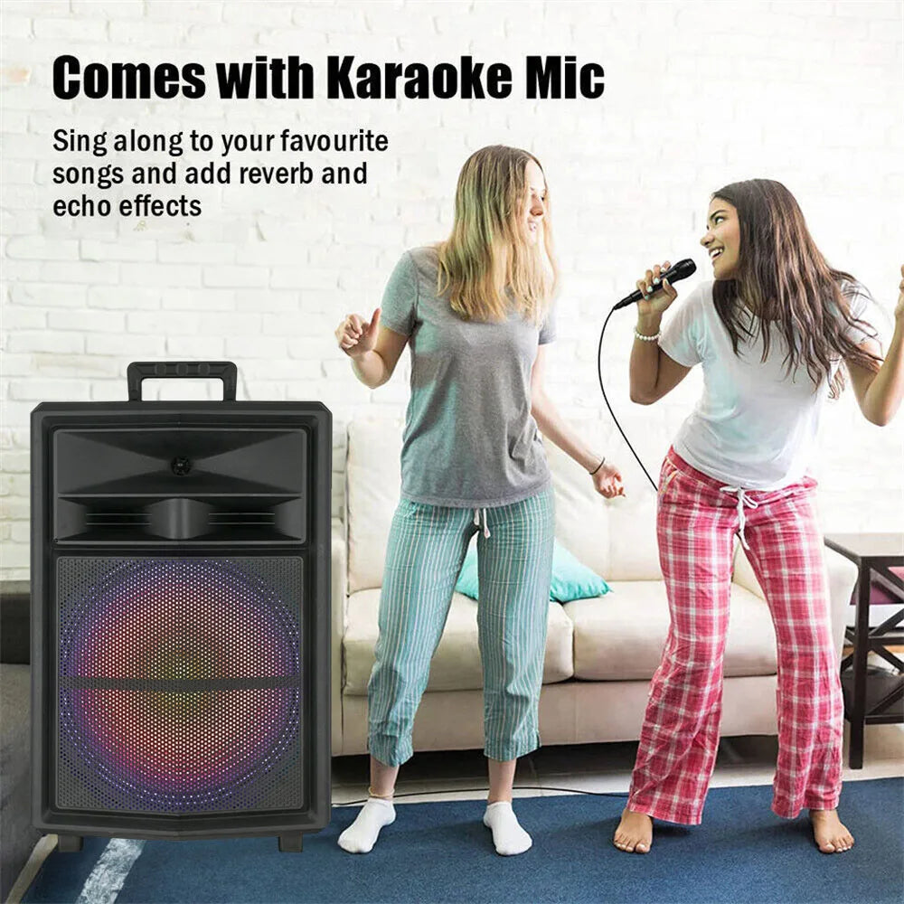 CURUK Loud Bluetooth Party Speaker with Subwoofer and Mic