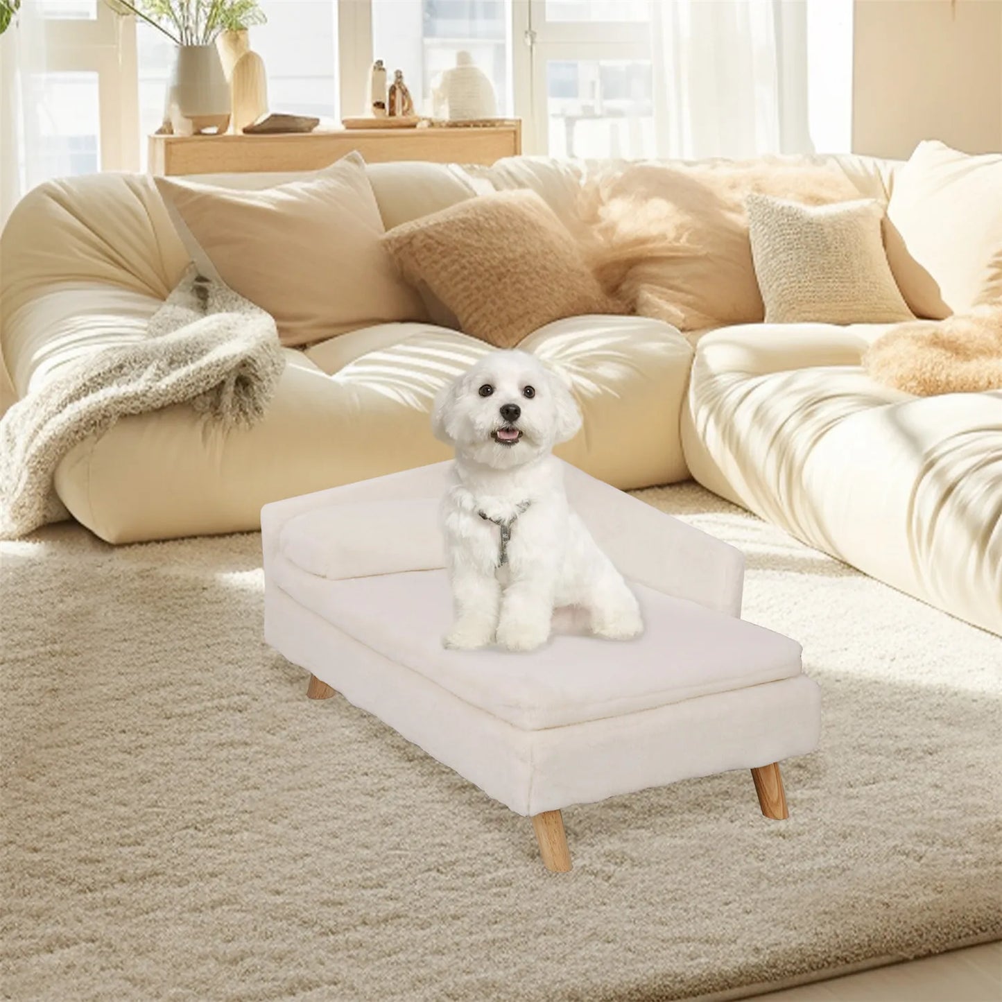 BINGOPAW Elevated Nordic Pet Bed With Waterproof Cozy Pad