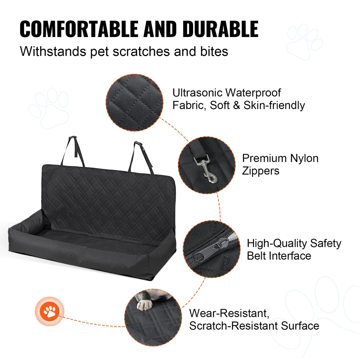 SucceBuy Waterproof Dog Car Seat Booster With Clip On Leash