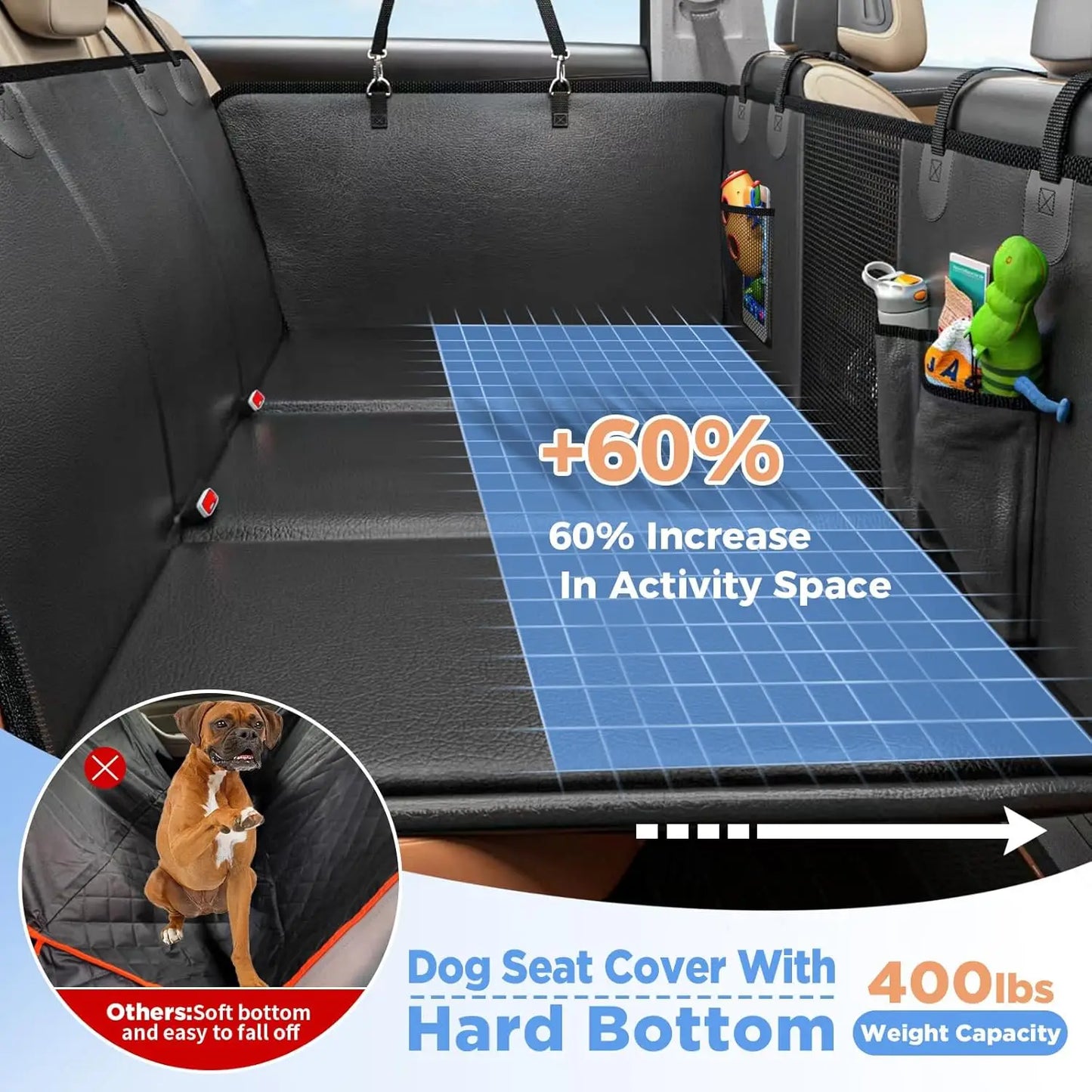 Hign-concerned Hard Bottom Dog Car Seat Cover PU Leather