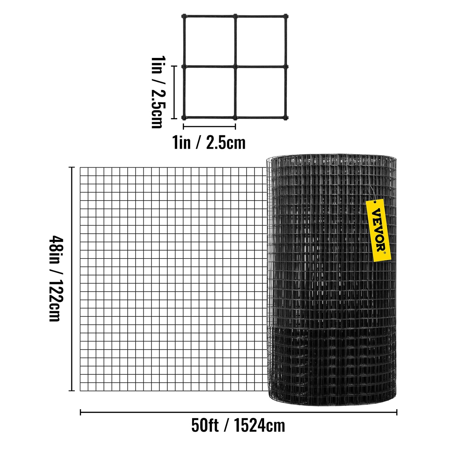 SucceBuy Welded Wire Fence Vinyl Coated Hardware Cloth Mesh