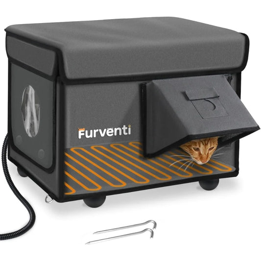 Heated Cat House Winter Shelter For Feral Cats Weatherproof