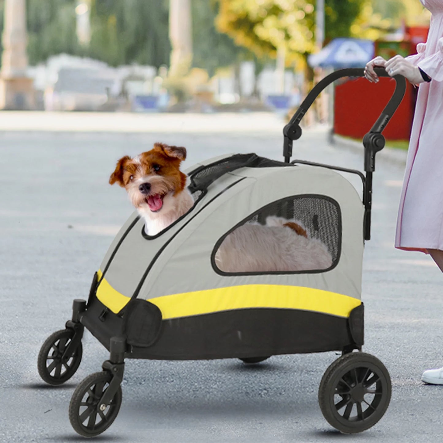 Portable Dog Stroller Jogger Wagon Foldable Cart Small Dogs