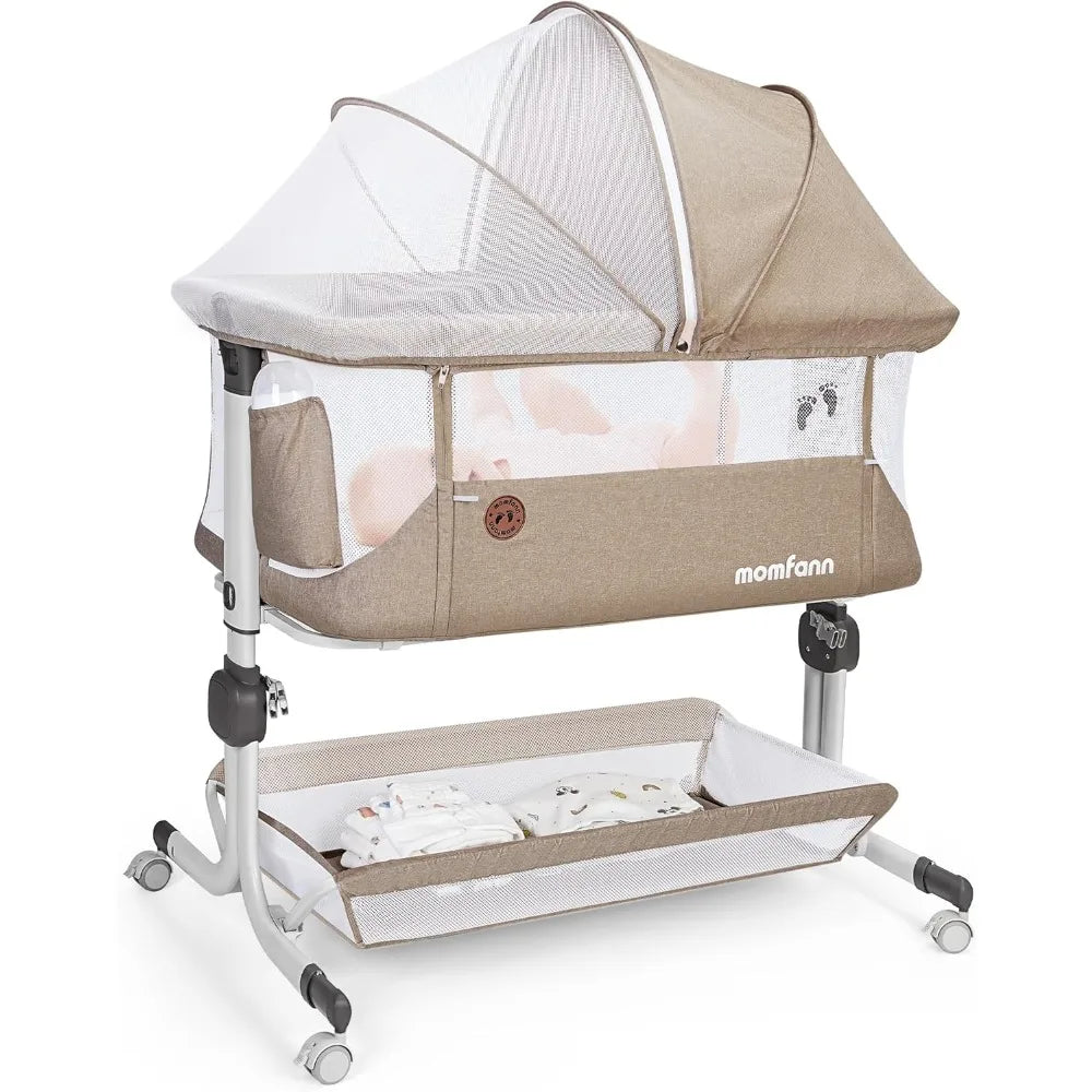XMSJ Baby Bassinet Bedside Sleeper With Mesh Sides