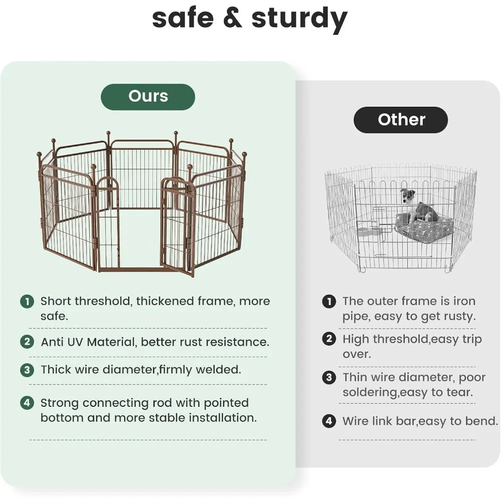 40 Inch Foldable Dog Playpen 16 Panel Indoor Outdoor