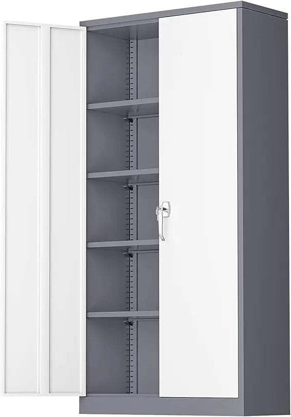 72 Inch Locking Metal Garage Storage Cabinet With Shelves