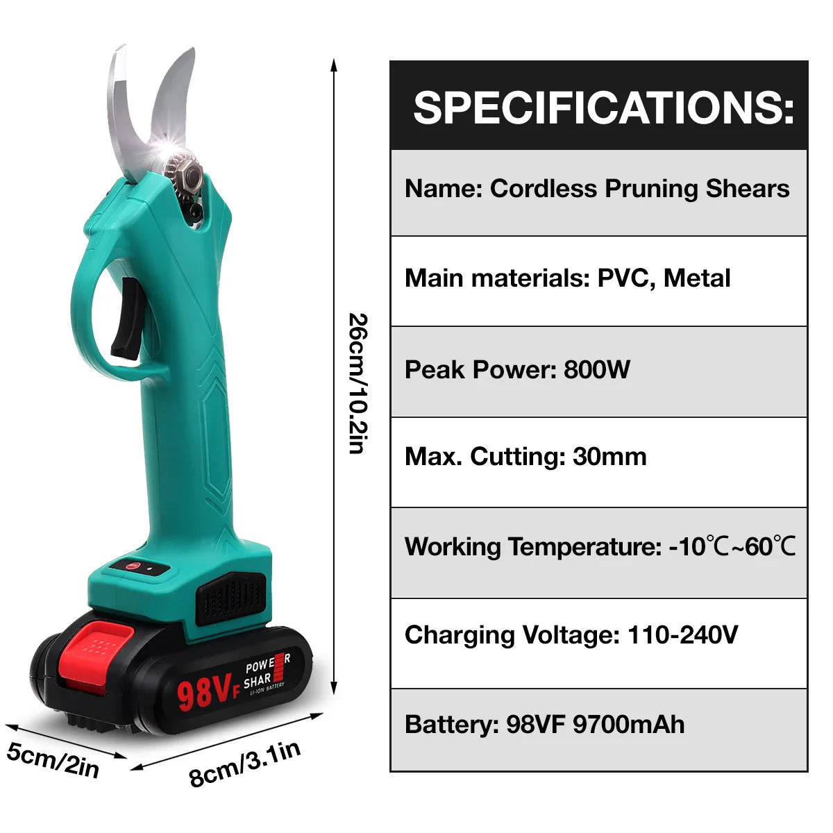 Violeworks Cordless Electric Pruning Shears For Trees