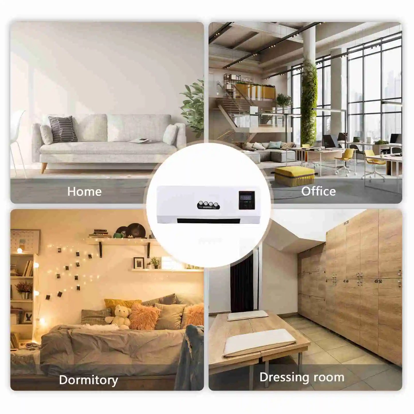 Youthink 2 In 1 Heating And Nature Wind Wall Mounted Space Heater With Digital Display And Timer