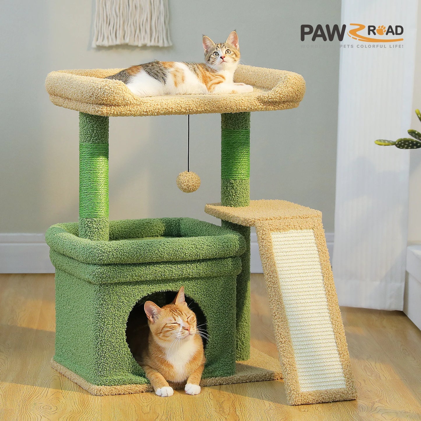 PAWZ Road Cat Tree Indoor Tower With Sisal Scratching Post Pad
