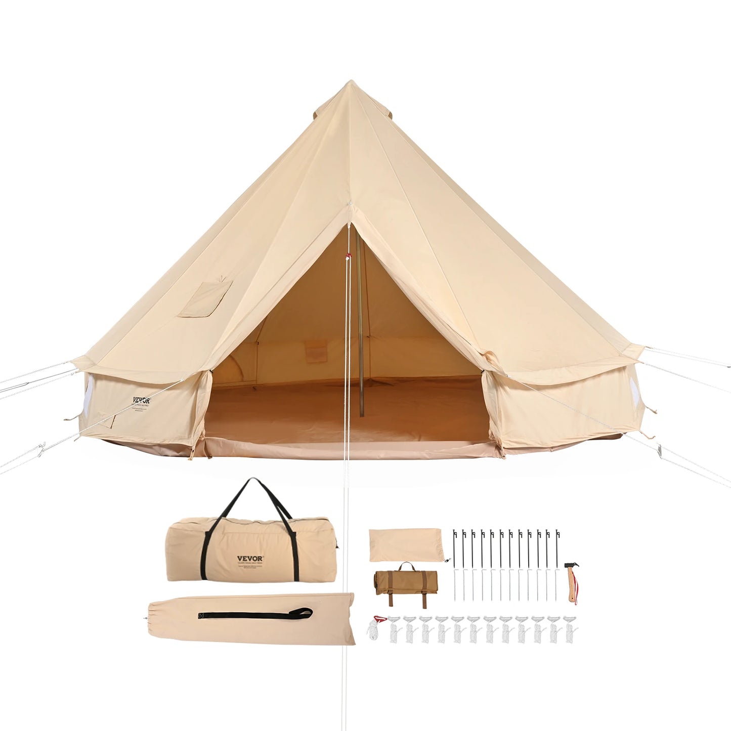 VEVOR Canvas Bell Tent Four Seasons For Outdoor Camping