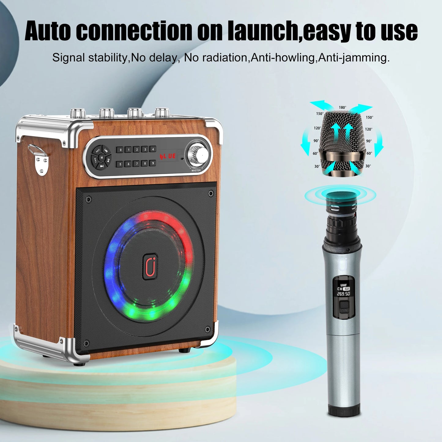 FanFun Karaoke System With Bluetooth Speaker And Mics