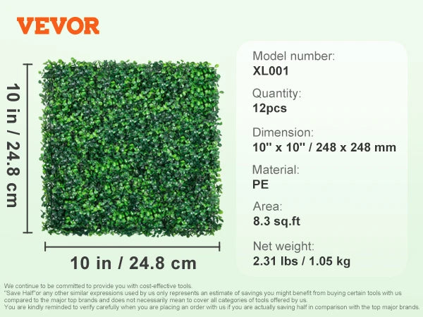 Shanghai Boxwood Panels Artificial Hedge Wall Mat Kit