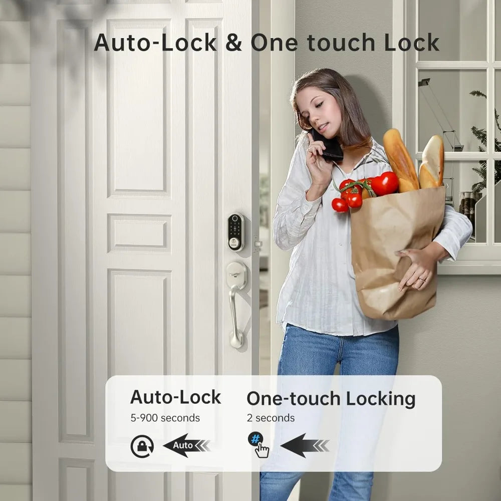 SMON Fingerprint Deadbolt With Keypad Bluetooth Lock