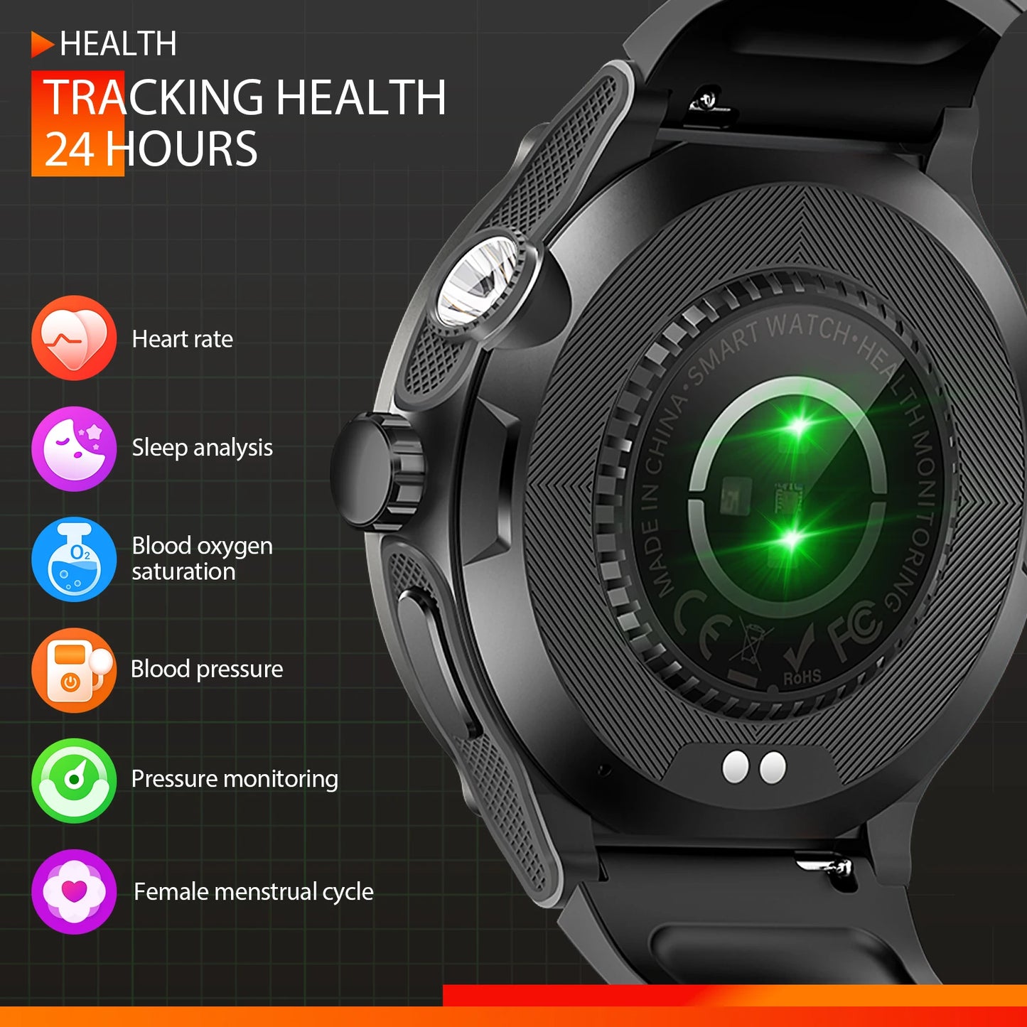 LaNikar Smart Watch 1.53 In Waterproof Sport Men Heart Rate