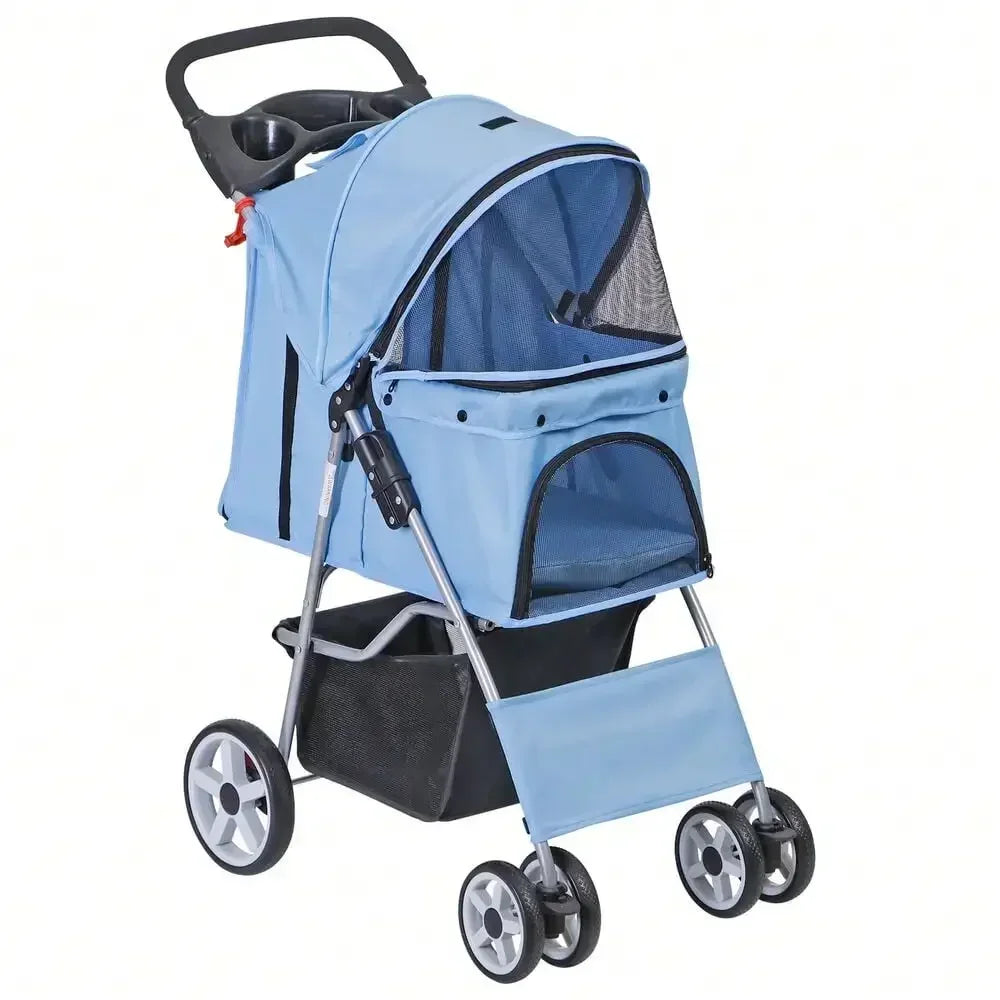 Breed 4 Wheel Pet Stroller Foldable Carrier Jogger