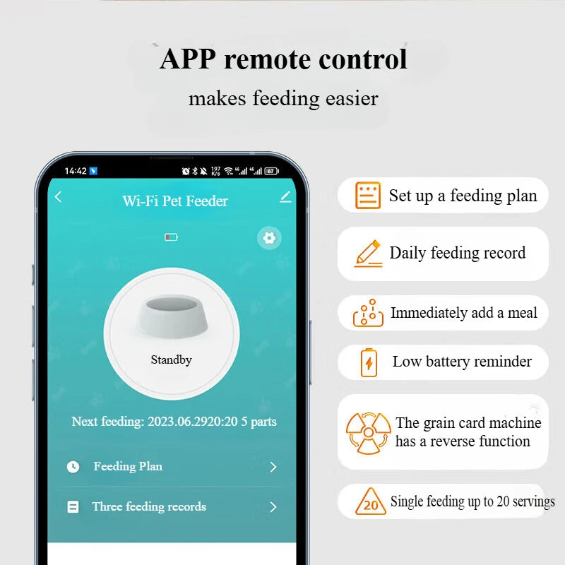 Hign-concerned Automatic Pet Feeder With Camera And WiFi