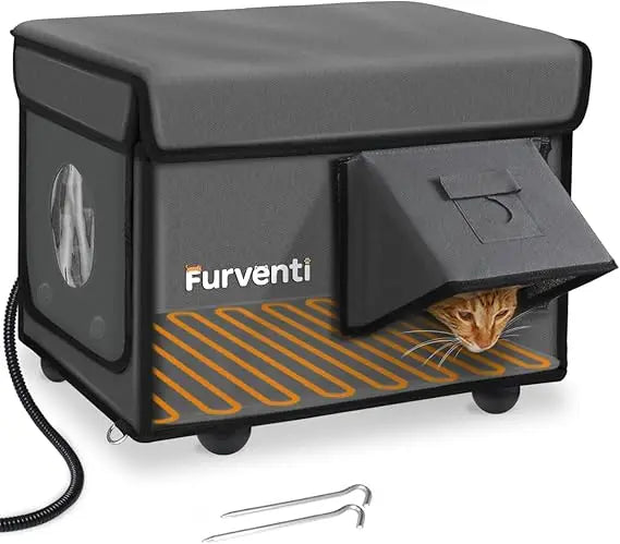 Heated Cat House Winter Shelter For Feral Cats Weatherproof