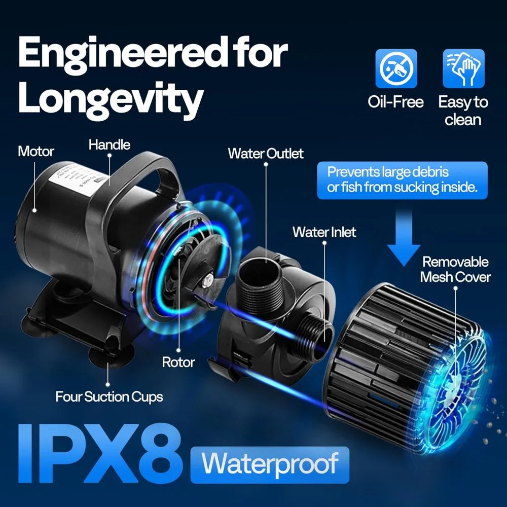 310W Submersible Water Pump 5300GPH High Flow For Ponds