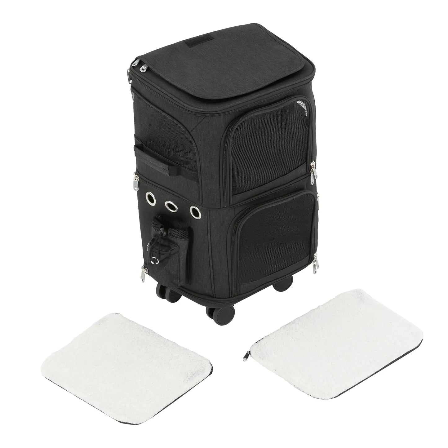 Breed Cat Carrier Double Compartment Rolling Travel Carrier