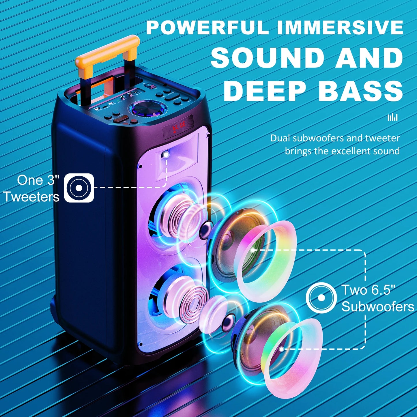FanFun Karaoke Machine Bluetooth Speaker With Wireless Mics