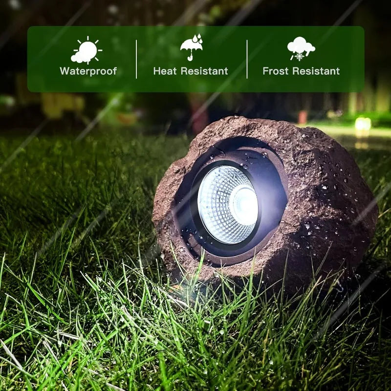High-Concerned Solar Rock Lights for Lawn and Pathways