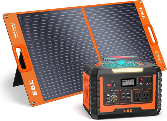 500W Portable Power Station With Solar Panel Kit Bundle