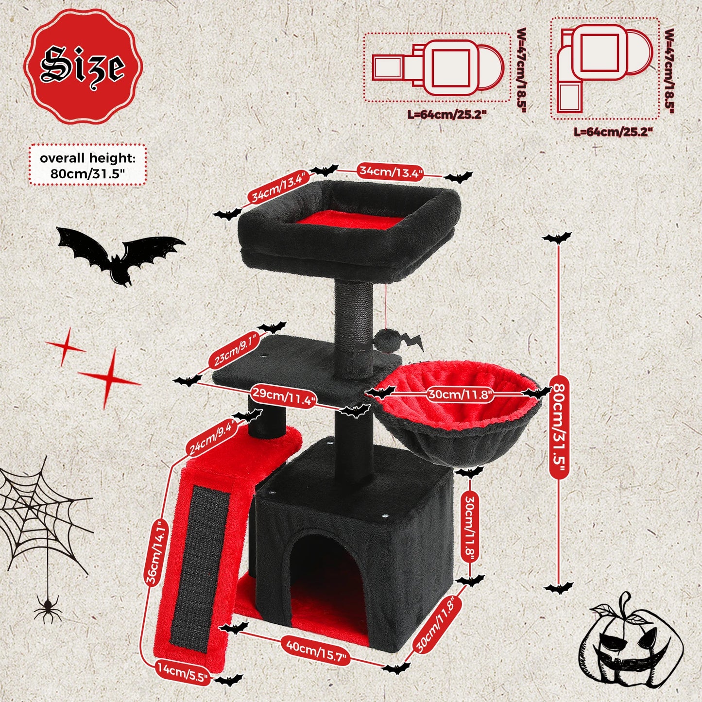 PAWZ Road Cat Tree Indoor Cats Three Tier Activity Tower