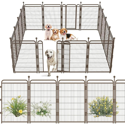 40 Inch Foldable Dog Playpen 16 Panel Indoor Outdoor
